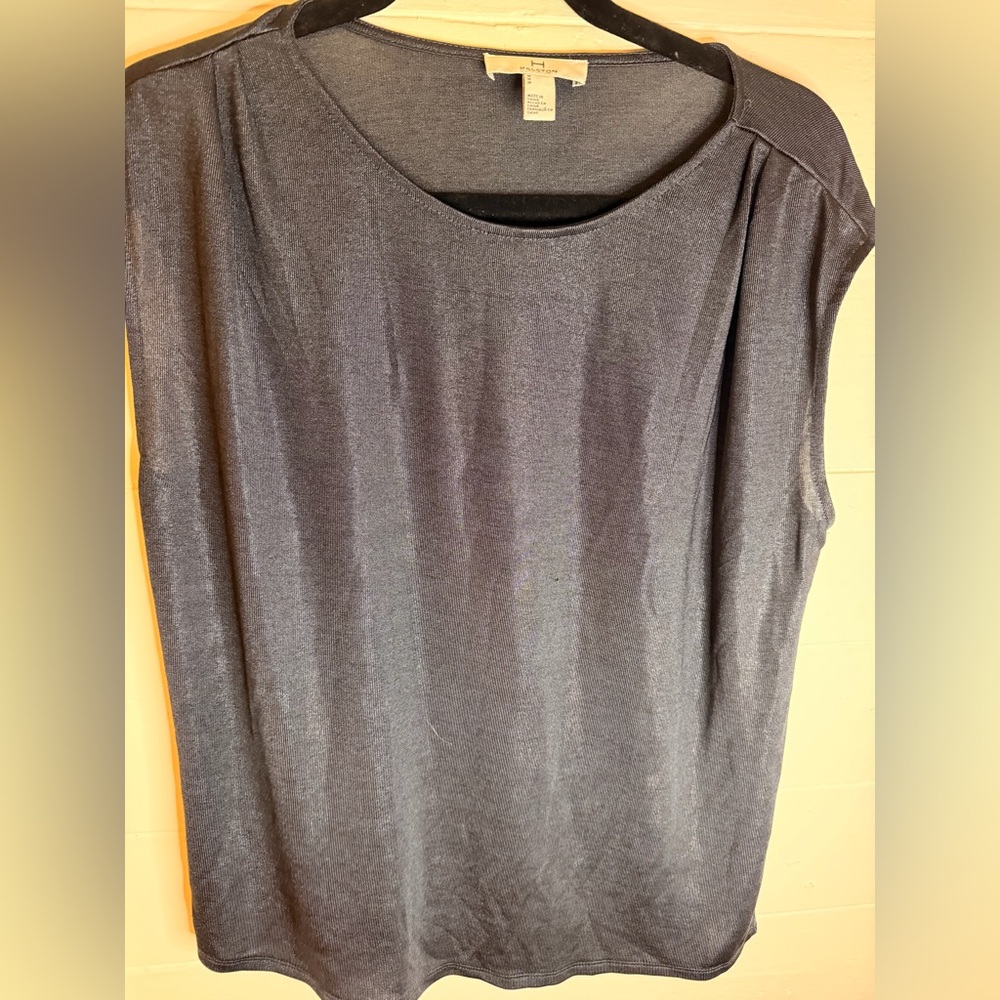 Halston Heritage Sparkly Charcoal Blouse